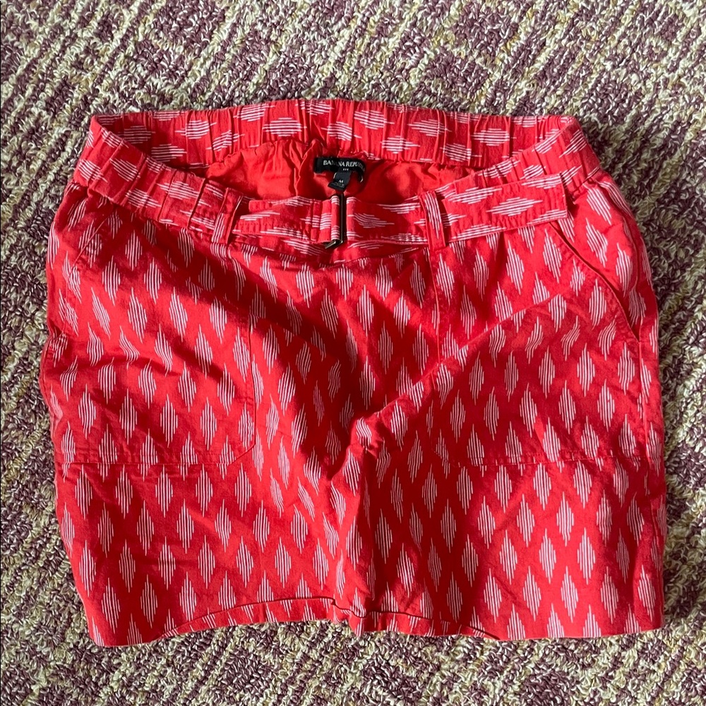 Banana Republic Red and White Patterned Skirt